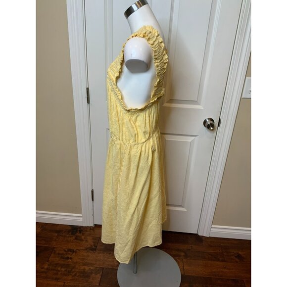 Barbour Sunrise Yellow Check Seersucker Abbey Dress NWT $130 Size 14 - Picture 6 of 9